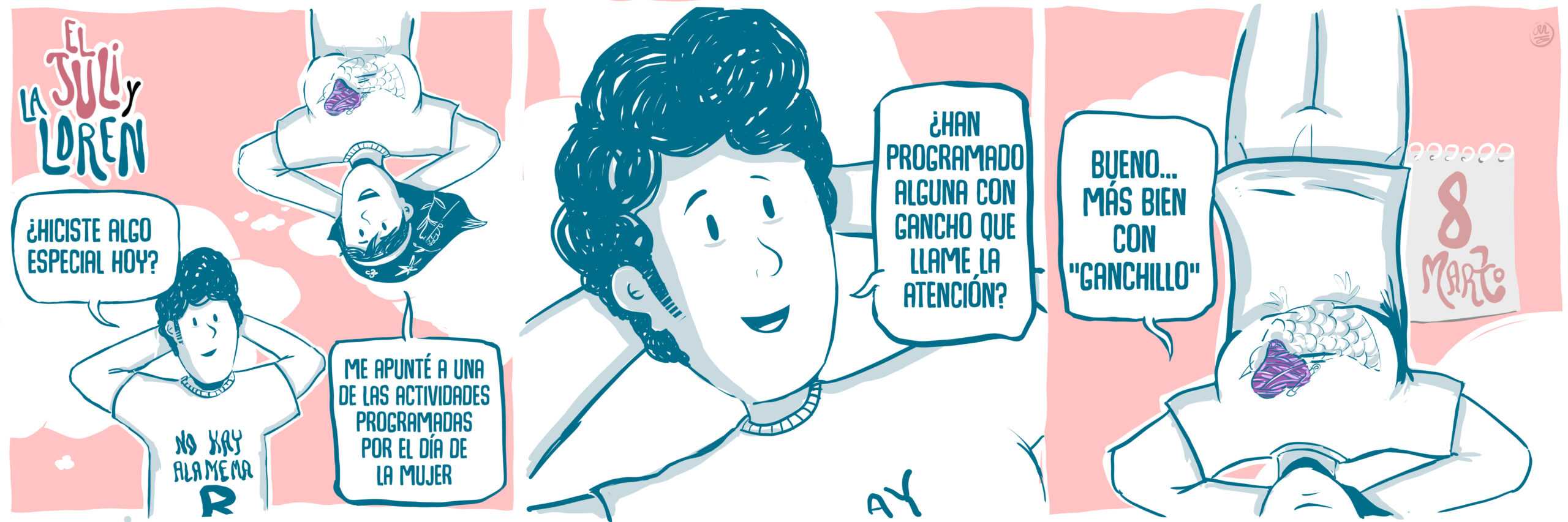 Los corazones de ganchillo de Martiago protagonizan la tira de El Juli y La Loren