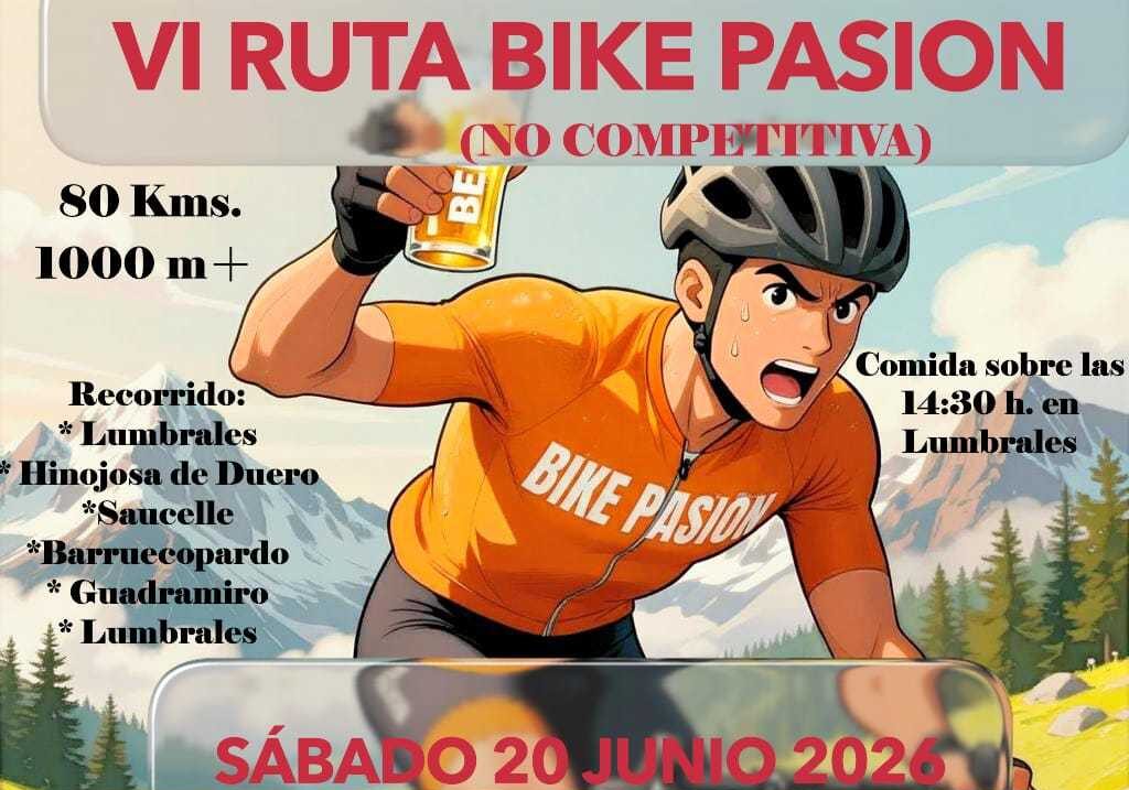Programada la VI edición de la Ruta Bike Pasion para el sábado 20 de junio
