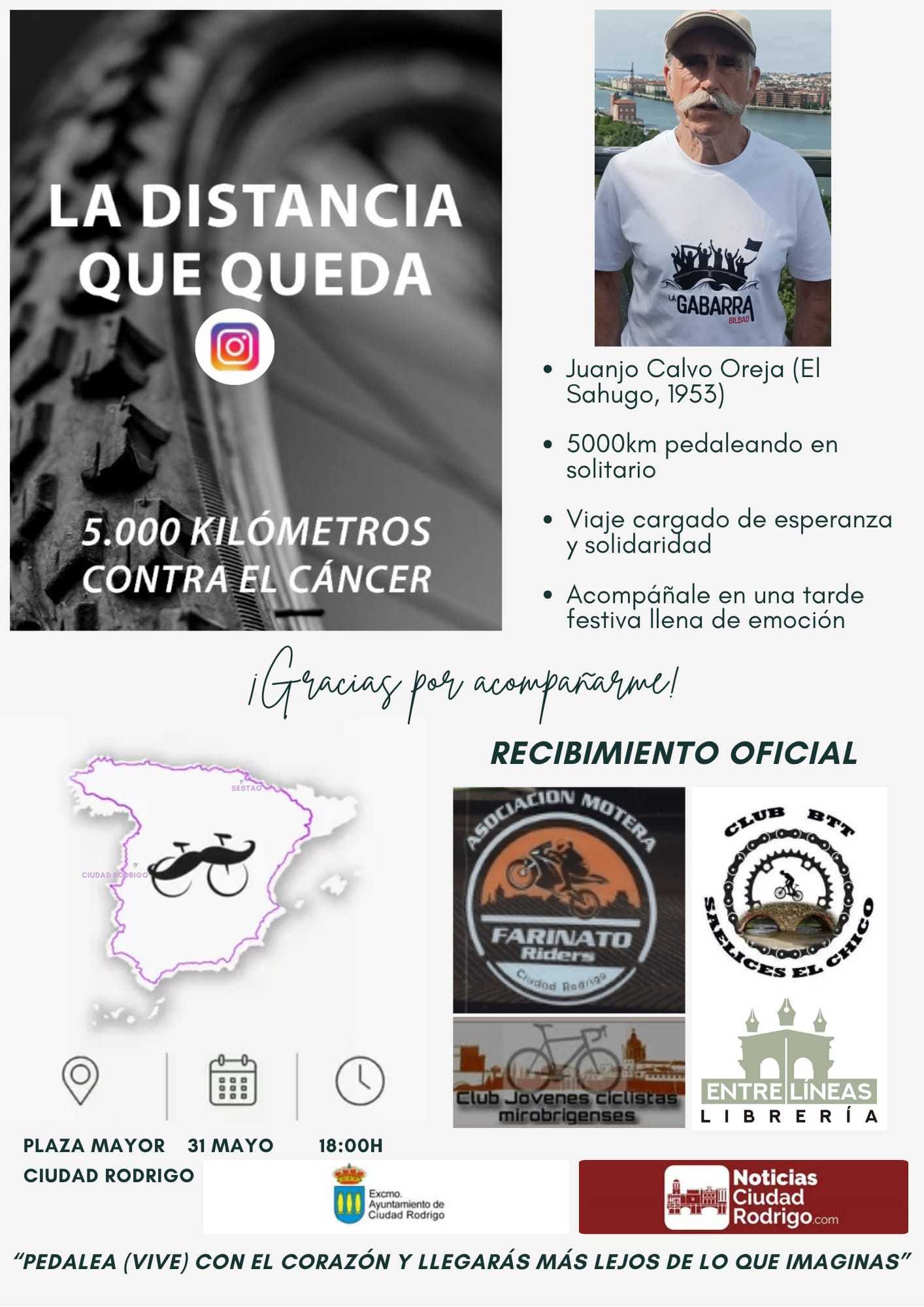 El recibimiento a Juanjo Calvo Oreja en Ciudad Rodrigo será el domingo 31 de mayo a las seis de la tarde en la plaza Mayor