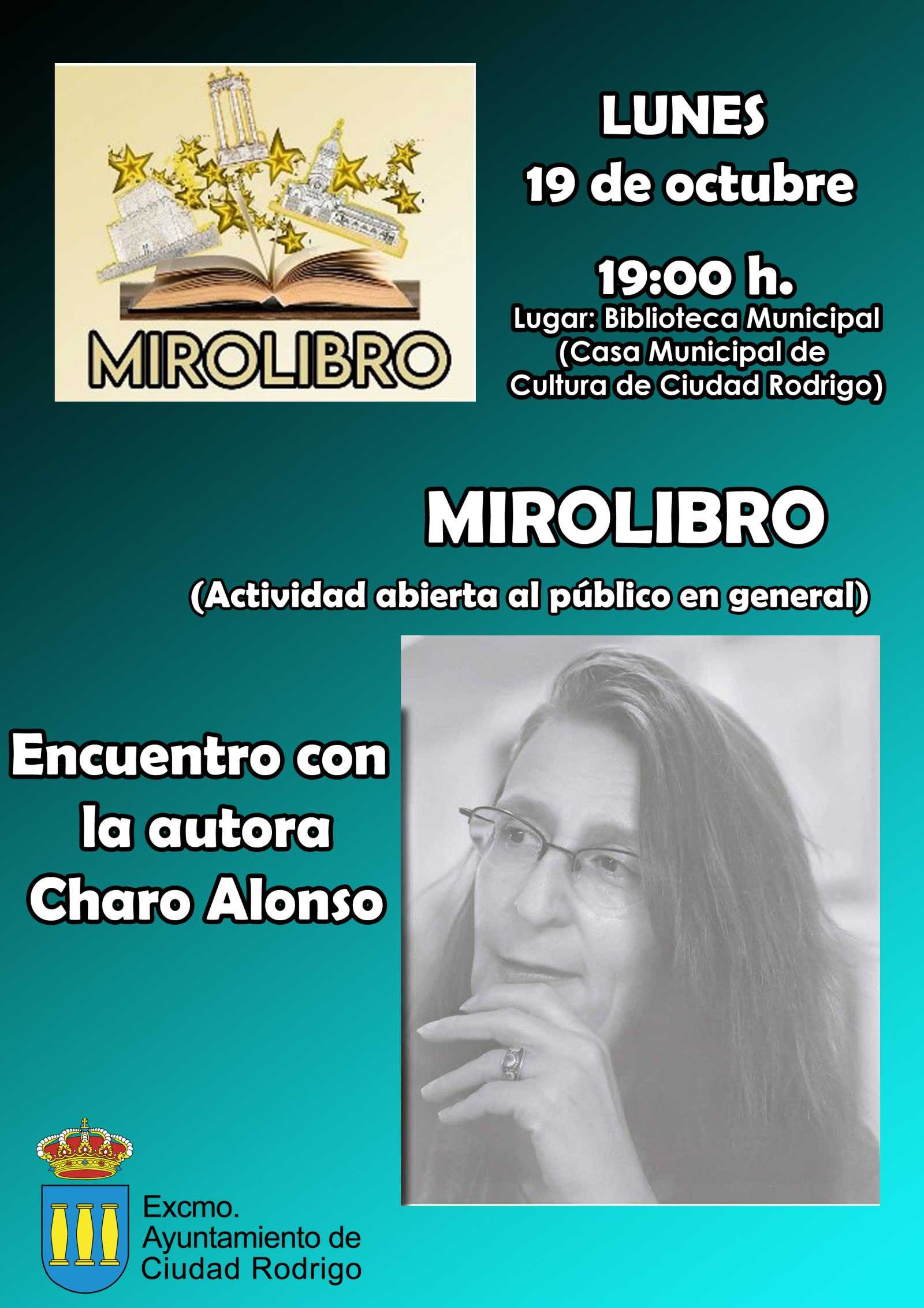 La escritora salmantina Charo Alonso este lunes 19 en la biblioteca de Ciudad Rodrigo