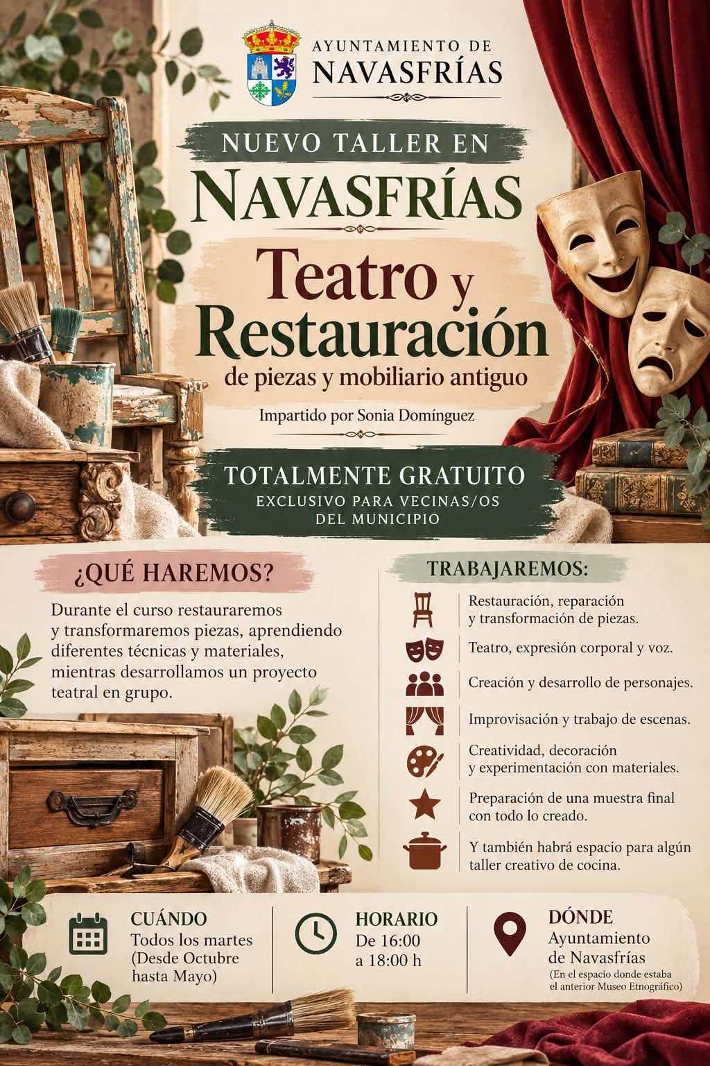 Abierta la inscripción para un taller de teatro y restauración en Navasfrías