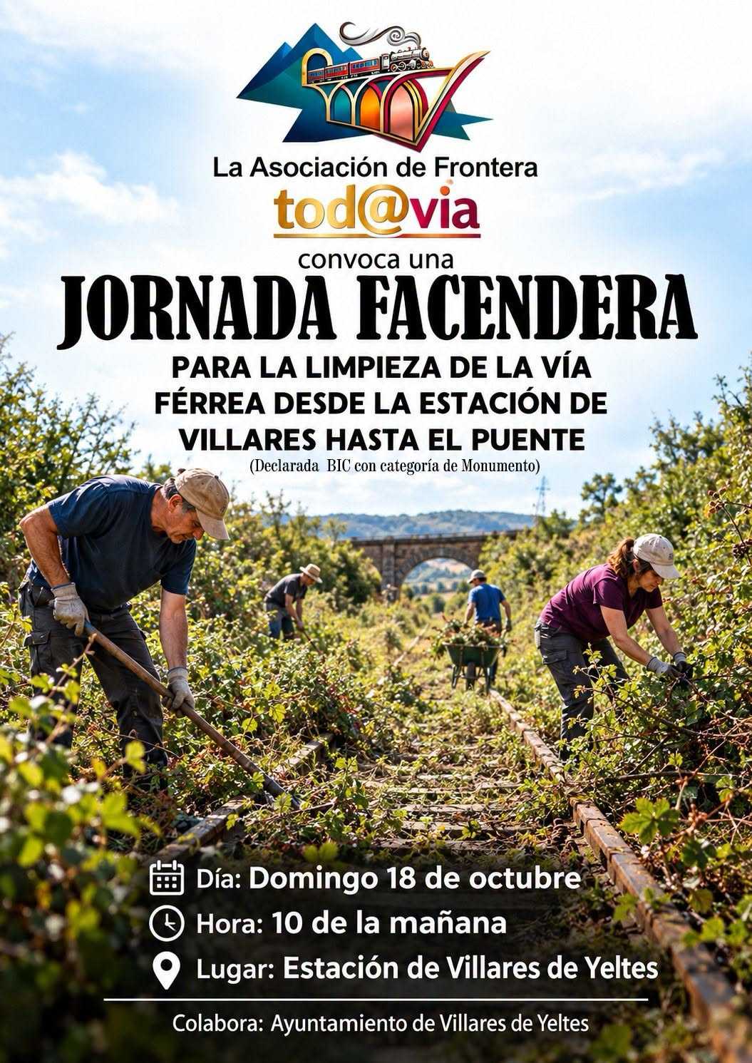Organizada una jornada de limpieza de la vía desde Villares de Yeltes hasta el puente