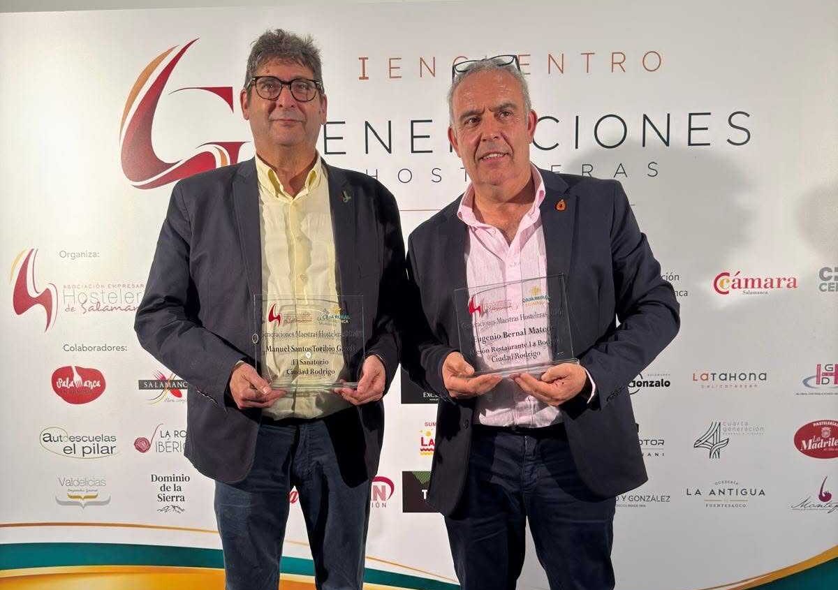 Manuel Santos Toribio y Eugenio Bernal, homenajeados en el I Encuentro de Generaciones Hosteleras