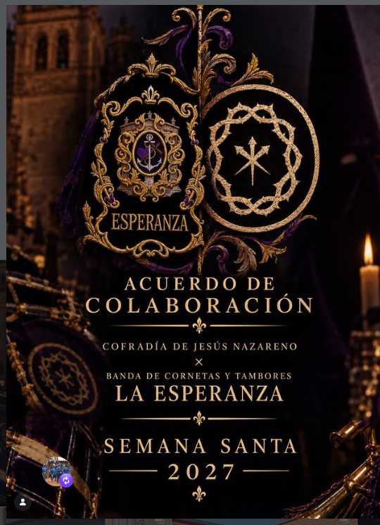 Acuerdo de colaboración entre la cofradía «Jesús Nazareno» y la Banda «Esperanza» en Ciudad Rodrigo